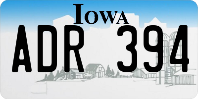 IA license plate ADR394