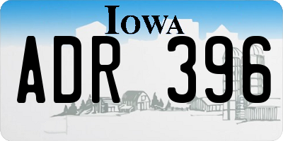 IA license plate ADR396