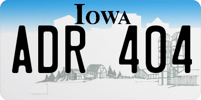 IA license plate ADR404