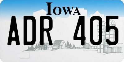 IA license plate ADR405