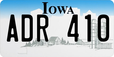 IA license plate ADR410