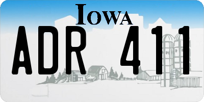 IA license plate ADR411