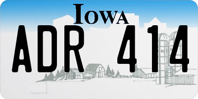 IA license plate ADR414