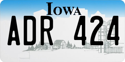 IA license plate ADR424