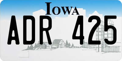 IA license plate ADR425