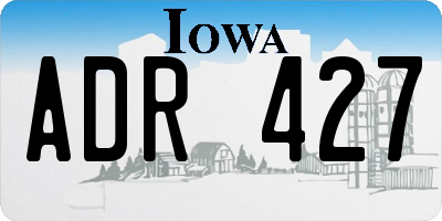 IA license plate ADR427