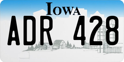 IA license plate ADR428