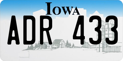 IA license plate ADR433