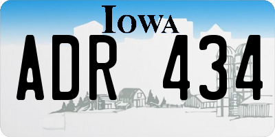 IA license plate ADR434