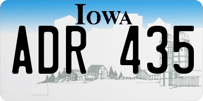 IA license plate ADR435