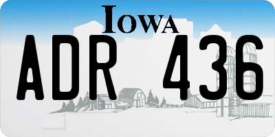 IA license plate ADR436