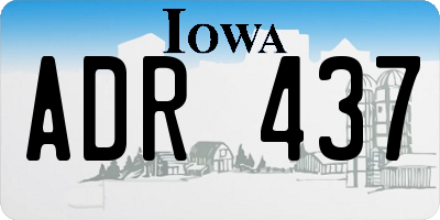 IA license plate ADR437
