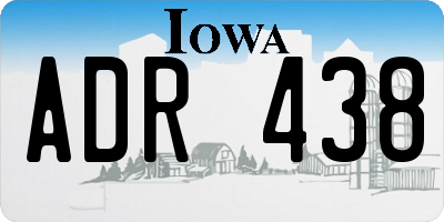 IA license plate ADR438