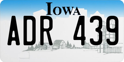 IA license plate ADR439