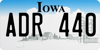 IA license plate ADR440
