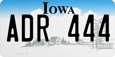 IA license plate ADR444