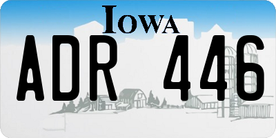 IA license plate ADR446