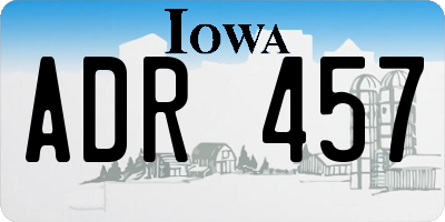 IA license plate ADR457