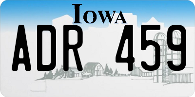 IA license plate ADR459
