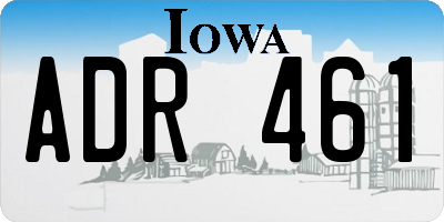IA license plate ADR461