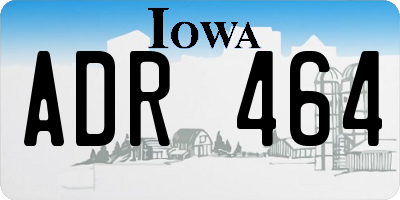IA license plate ADR464