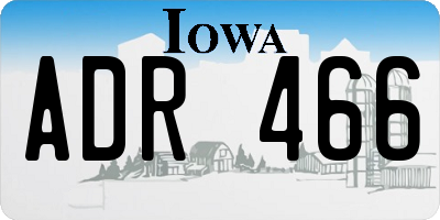 IA license plate ADR466
