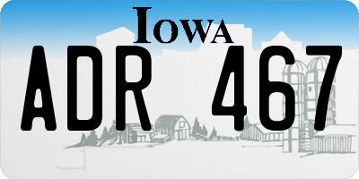 IA license plate ADR467