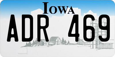 IA license plate ADR469