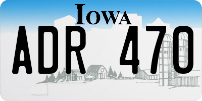 IA license plate ADR470