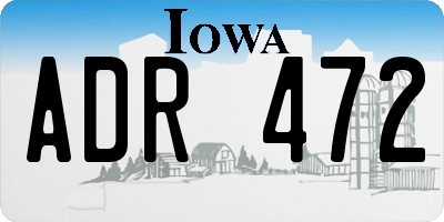 IA license plate ADR472