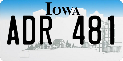 IA license plate ADR481