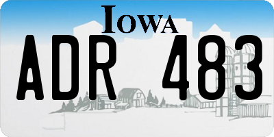 IA license plate ADR483