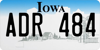 IA license plate ADR484