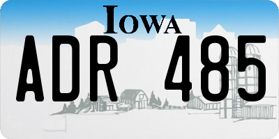 IA license plate ADR485