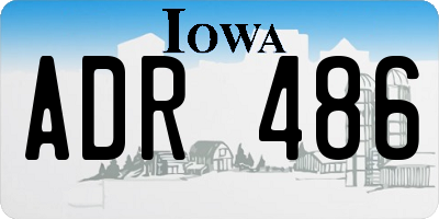 IA license plate ADR486