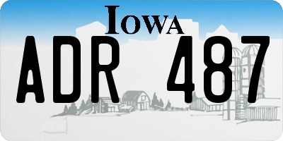 IA license plate ADR487