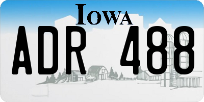 IA license plate ADR488