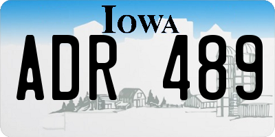 IA license plate ADR489