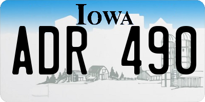 IA license plate ADR490