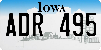 IA license plate ADR495