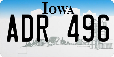 IA license plate ADR496