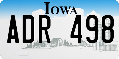 IA license plate ADR498