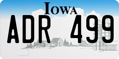 IA license plate ADR499