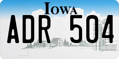 IA license plate ADR504