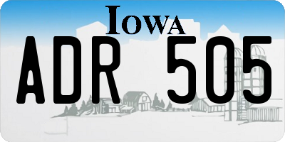 IA license plate ADR505