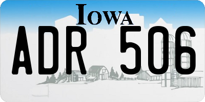 IA license plate ADR506