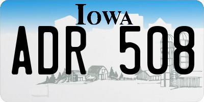 IA license plate ADR508