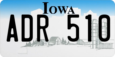 IA license plate ADR510