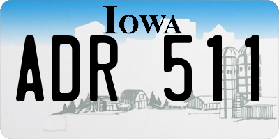 IA license plate ADR511
