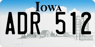 IA license plate ADR512